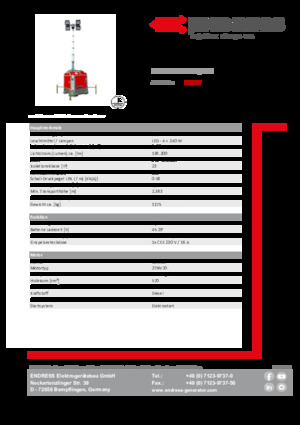 Osvětlovací věže Endress EFA 810 S4 240 Hybrid