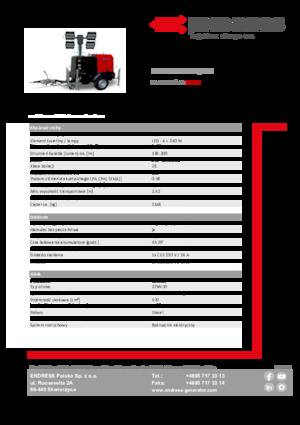 Osvětlovací věže Endress EFA 820 S4 240 Hybrid
