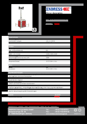 Osvětlovací věže Endress EFA 840 S4 320 PLUG-IN 