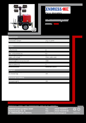 Osvětlovací věže Endress EFA 850 S4 150 Hybrid ST 