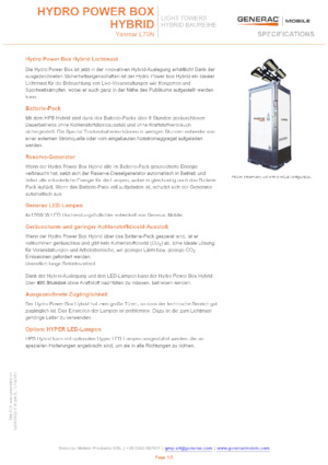 Osvětlovací věže Generac Mobile Hydro Power Box Hybrid