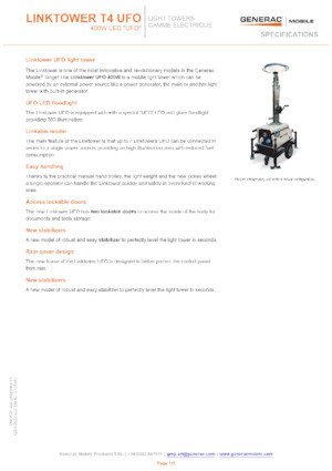 Osvětlovací věže Generac Mobile Linktower T4 UFO