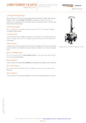 Osvětlovací věže Generac Mobile Linktower T4 UFO