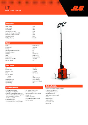 Osvětlovací věže JLG LT3