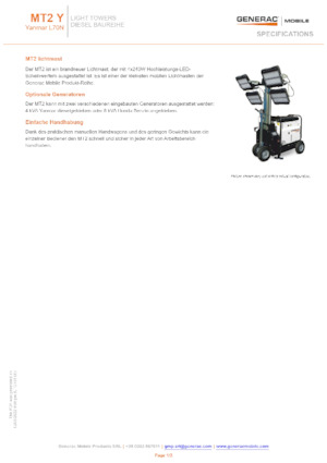 Osvětlovací věže Generac Mobile MT 2 Y