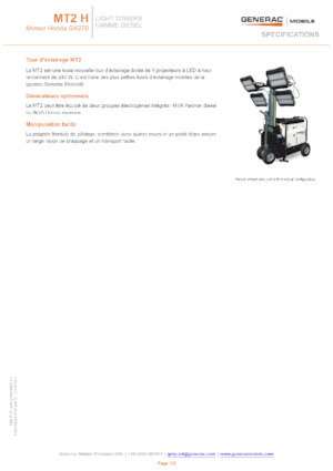 Osvětlovací věže Generac Mobile MT 2 Y