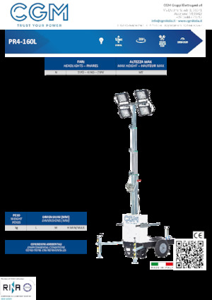 Osvětlovací věže CGM PR4-160L 6000SP