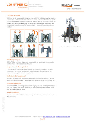 Osvětlovací věže Generac Mobile V 20 Hyper K2