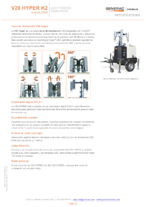 Osvětlovací věže Generac Mobile V 20 Hyper K2