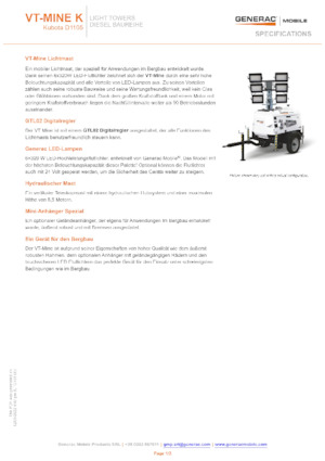Osvětlovací věže Generac Mobile VT-MINE K
