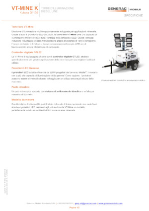 Osvětlovací věže Generac Mobile VT-MINE K