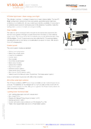 Osvětlovací věže Generac Mobile VT-Solar