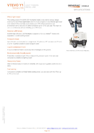 Osvětlovací věže Generac Mobile VTevo Y1