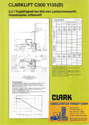 Čelní vysokozdvižné LPG vozíky Clark C 500-y-135