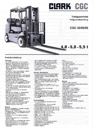 Čelní vysokozdvižné LPG vozíky Clark CGC 55