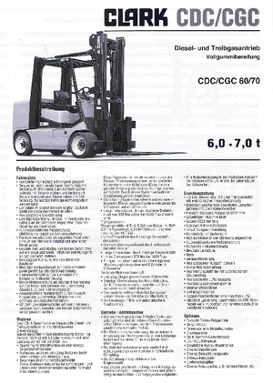 Čelní vysokozdvižné LPG vozíky Clark CGC 60