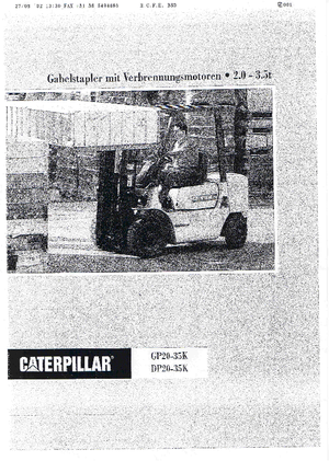 Čelní vysokozdvižné LPG vozíky Caterpillar GP 25 K