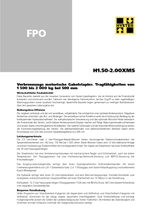 Čelní vysokozdvižné LPG vozíky Hyster H 1.75 XM