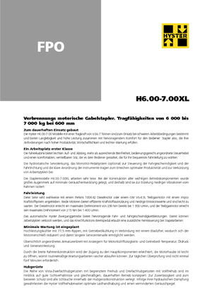 Čelní vysokozdvižné LPG vozíky Hyster H 7.00 XL