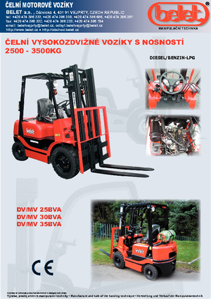 Čelní vysokozdvižné LPG vozíky Belet MV 30 BVB