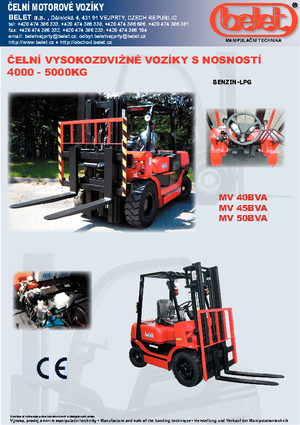 Čelní vysokozdvižné LPG vozíky Belet MV 50 BVB