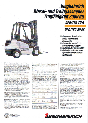 Čelní vysokozdvižné LPG vozíky Jungheinrich TFG-20 A