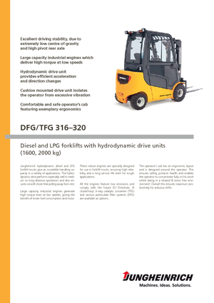 Čelní vysokozdvižné LPG vozíky Jungheinrich TFG 320