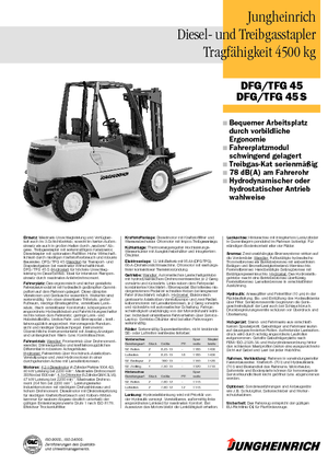 Čelní vysokozdvižné LPG vozíky Jungheinrich TFG 45 CK