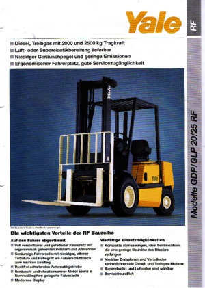 Čelní vysokozdvižné LPG vozíky Yale GLP 25 RF