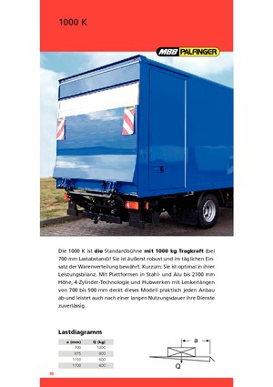 Nakládací plošiny MBB Palfinger 1000 K