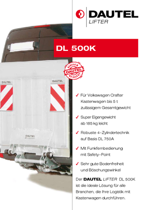 Nakládací plošiny DAUTEL DL 500 K/ 750 K