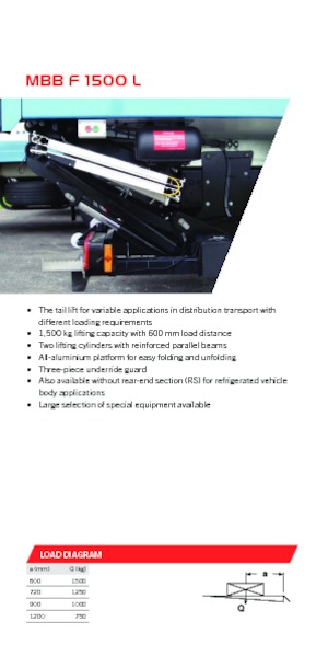 Nakládací plošiny MBB Palfinger MBB F 1500 L