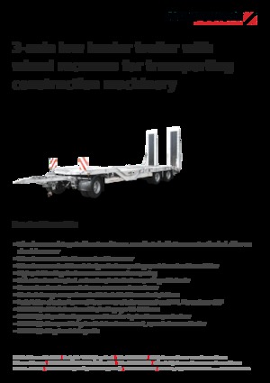 Podvalníky Schwarzmüller 3-axle low loader trailer with wheel recesses for transporting construction machinery