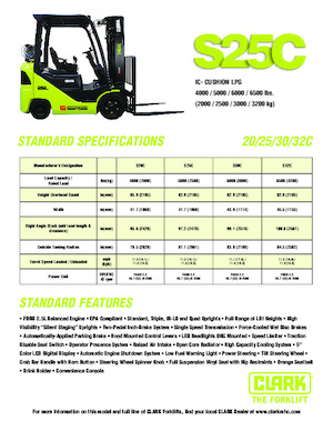 Čelní vysokozdvižné LPG vozíky Clark S20C