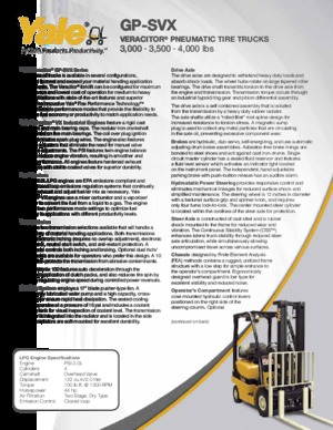 Čelní vysokozdvižné LPG vozíky Yale GP035VX