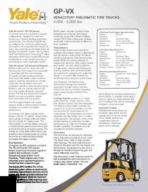 Čelní vysokozdvižné LPG vozíky Yale GP040VX