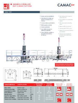 Stožárové šplhací pracovní plošiny CAMAC Camac 1500