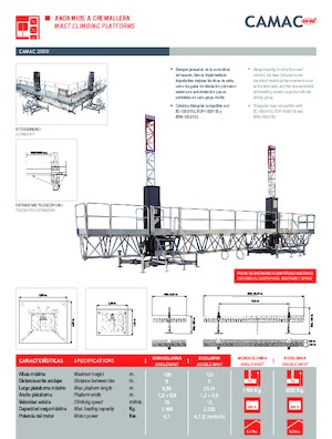 Stožárové šplhací pracovní plošiny CAMAC Camac 2000