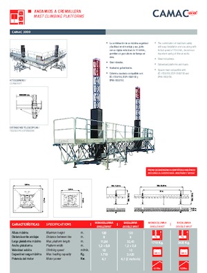 Stožárové šplhací pracovní plošiny CAMAC Camac 3000 Selfstanding