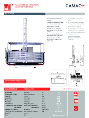 Stavební výtahy CAMAC ECP 1500/150