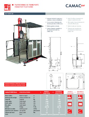 Stavební výtahy CAMAC ECP 500/120