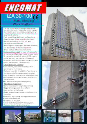 Stožárové šplhací pracovní plošiny Encomat IZA 30/100