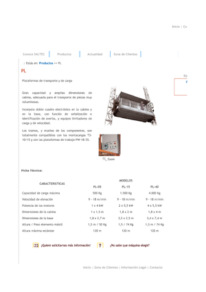 Stožárové šplhací pracovní plošiny Saltec PL 40