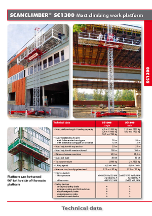 Stožárové šplhací pracovní plošiny Scanclimber SC 1300 D