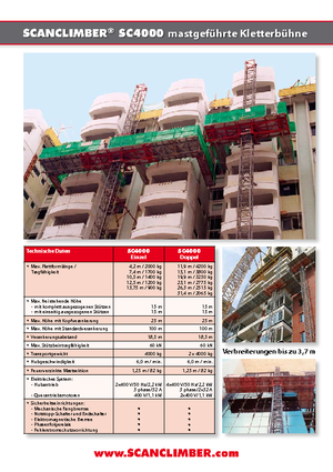 Stožárové šplhací pracovní plošiny Scanclimber SC 4000 D