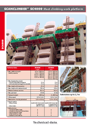 Stožárové šplhací pracovní plošiny Scanclimber SC 4000 D