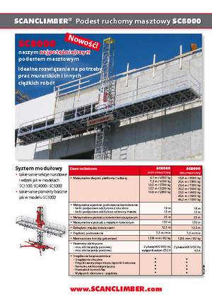 Stožárové šplhací pracovní plošiny Scanclimber SC 8000 E