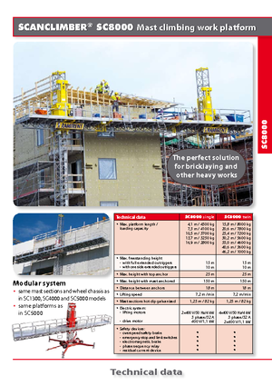 Stožárové šplhací pracovní plošiny Scanclimber SC 8000 E