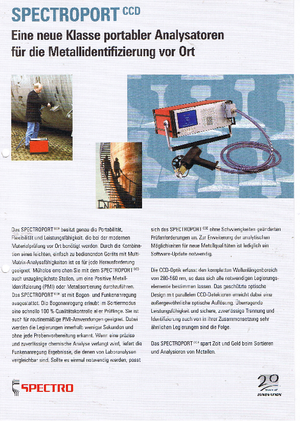 Analyzátory kovů Spectro Specroport (CCD)