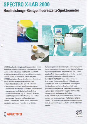 Analyzátory kovů Spectro Spectro X-LAB 2000